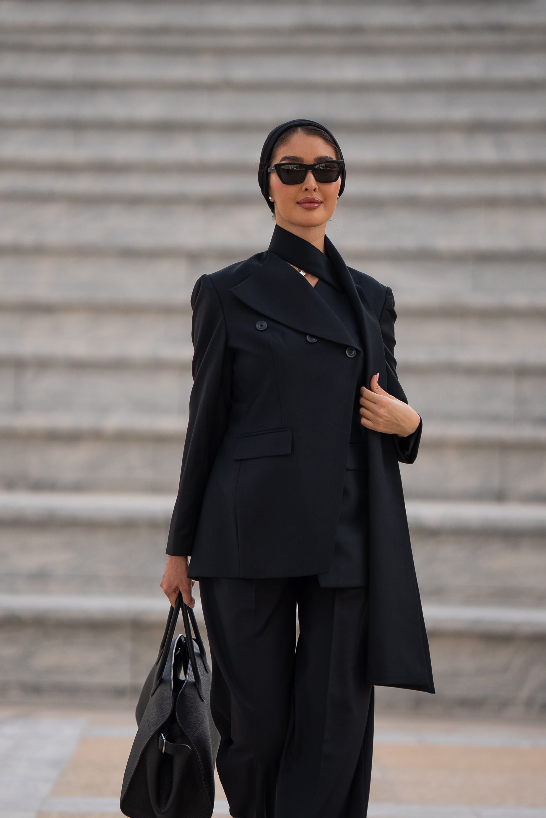 STRUCTURED TWO-PIECE SUIT - Black