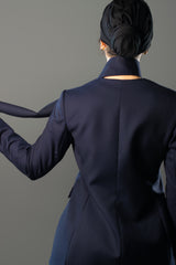 STRUCTURED TWO-PIECE SUIT - Navy