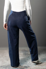 Sculpted Waist Pleated Trousers - Navy