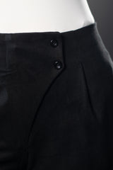 Sculpted Waist Pleated Trousers - Black