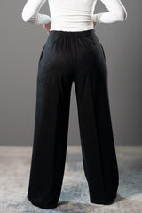 Sculpted Waist Pleated Trousers - Black