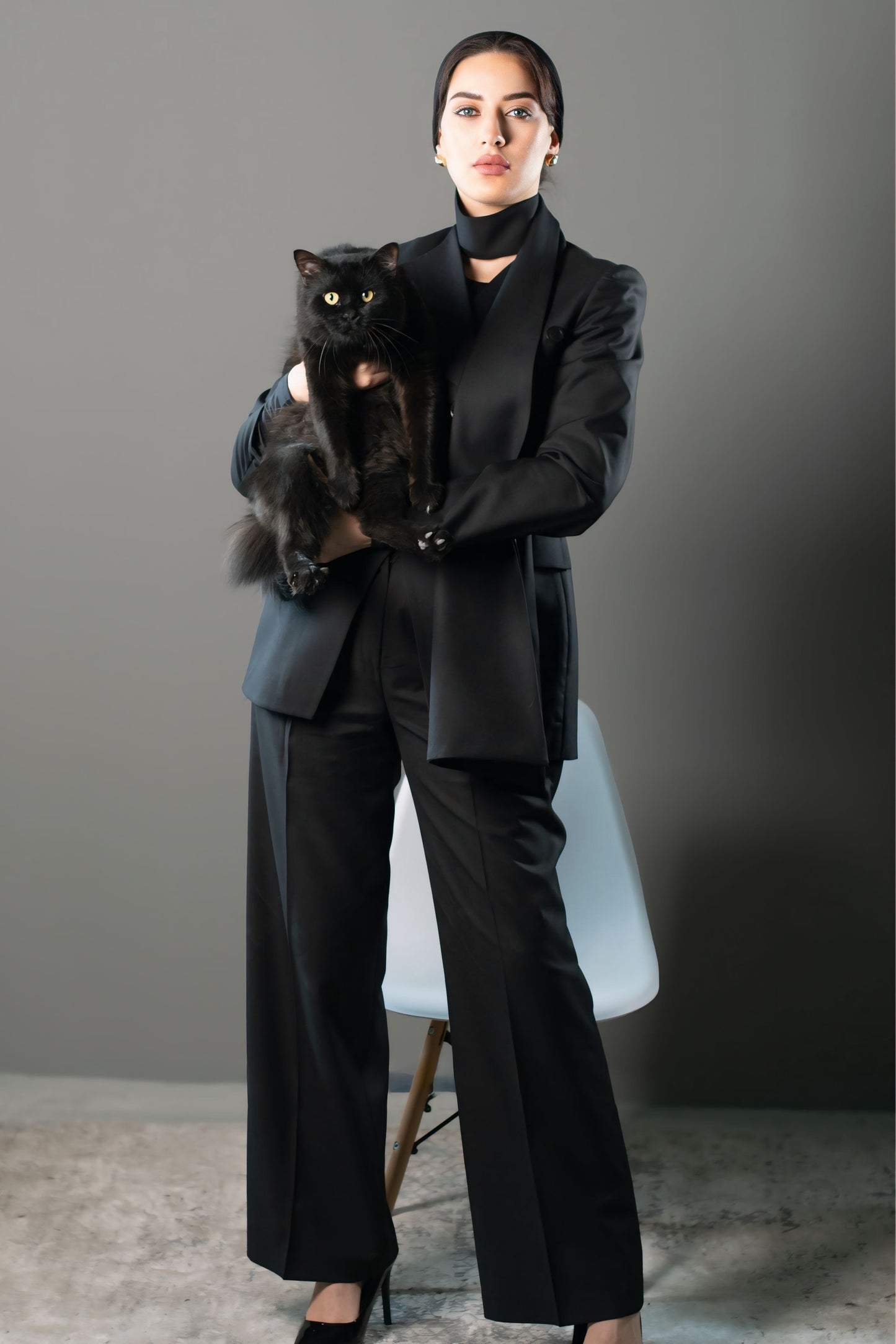 STRUCTURED TWO-PIECE SUIT - Black