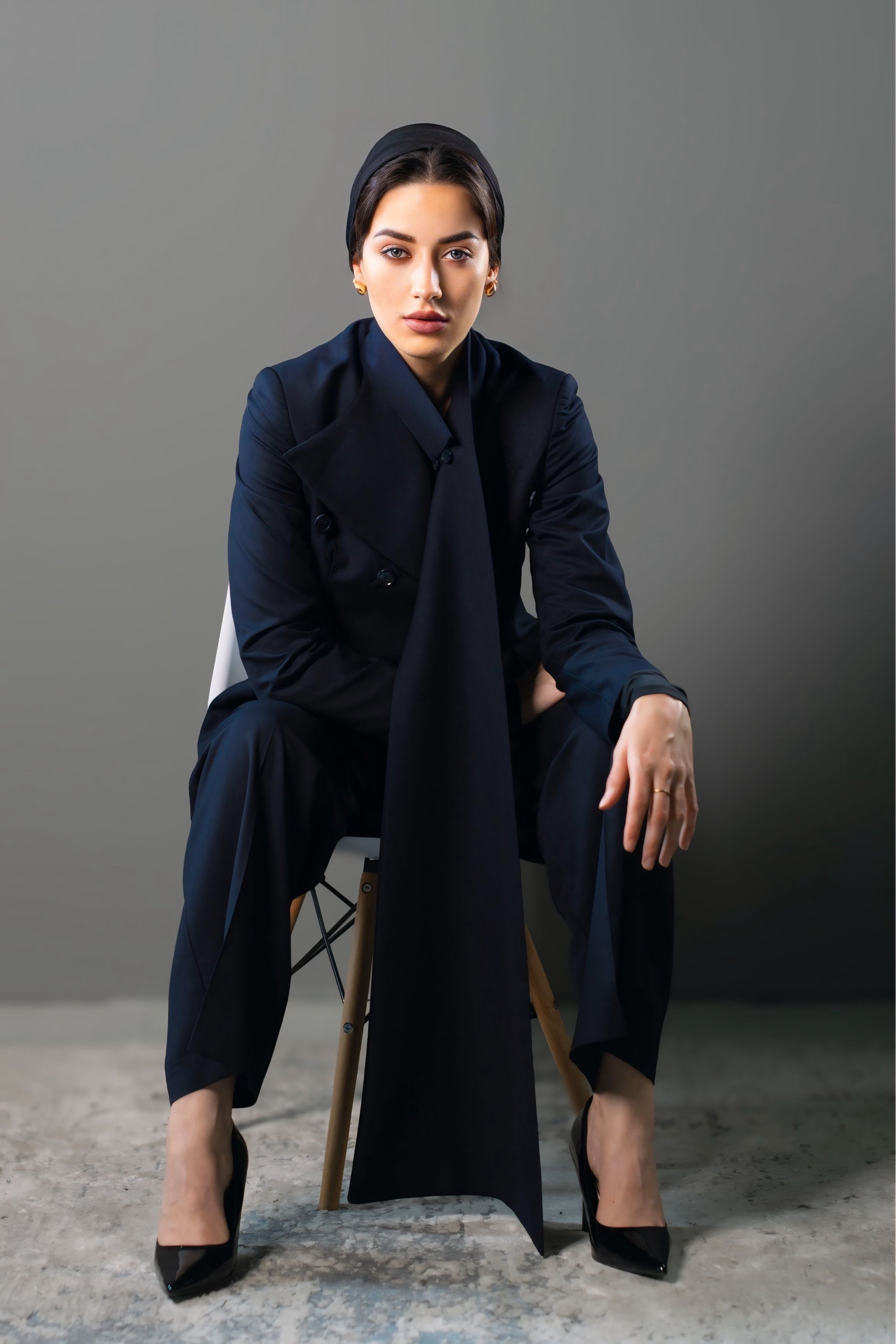 STRUCTURED TWO-PIECE SUIT - Navy