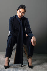 STRUCTURED TWO-PIECE SUIT - Navy