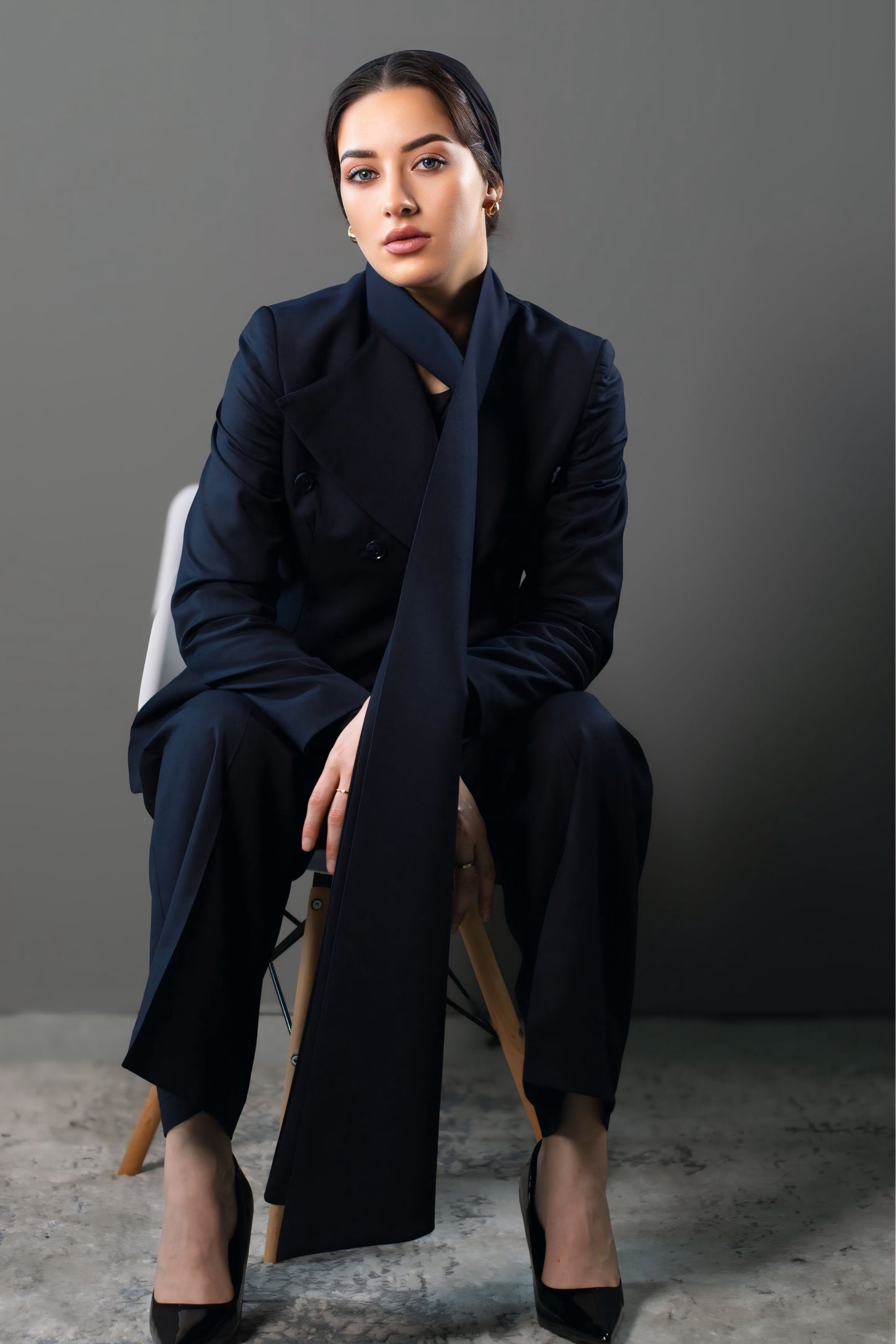 STRUCTURED TWO-PIECE SUIT - Navy