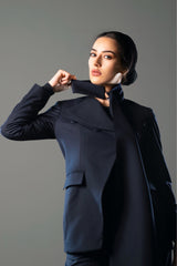 STRUCTURED TWO-PIECE SUIT - Navy