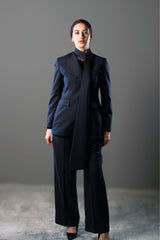STRUCTURED TWO-PIECE SUIT - Navy