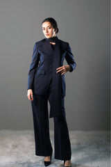 STRUCTURED TWO-PIECE SUIT - Navy