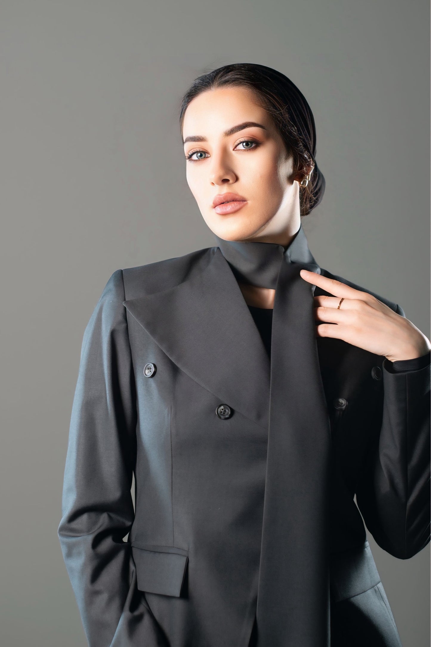 STRUCTURED TWO-PIECE SUIT - Gray