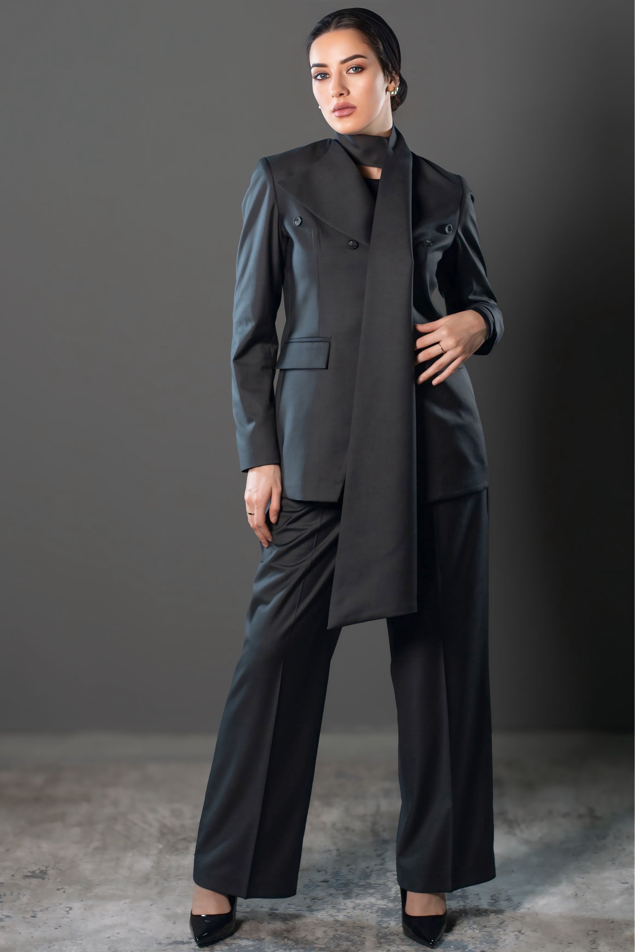 STRUCTURED TWO-PIECE SUIT - Gray