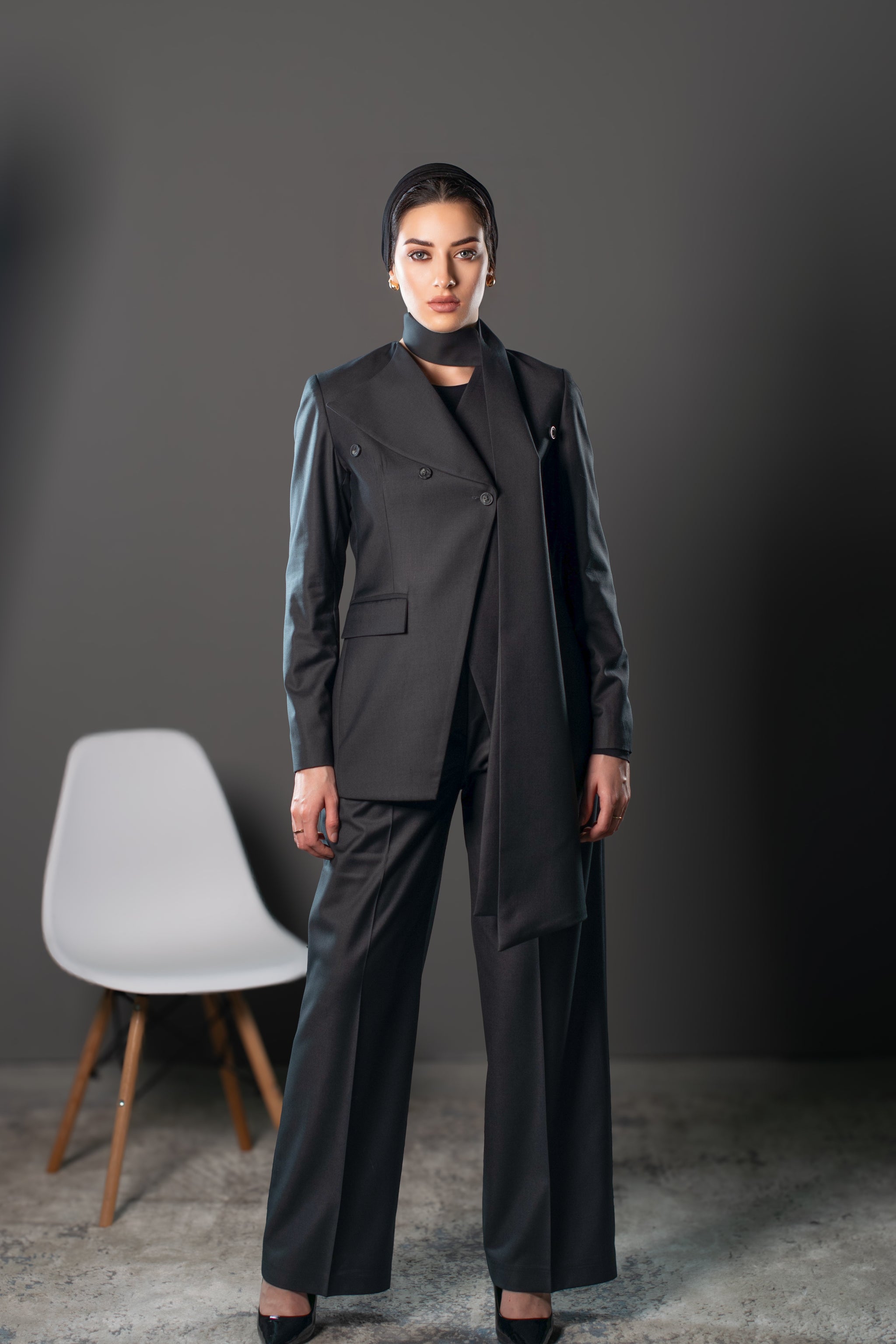 STRUCTURED TWO-PIECE SUIT - Gray